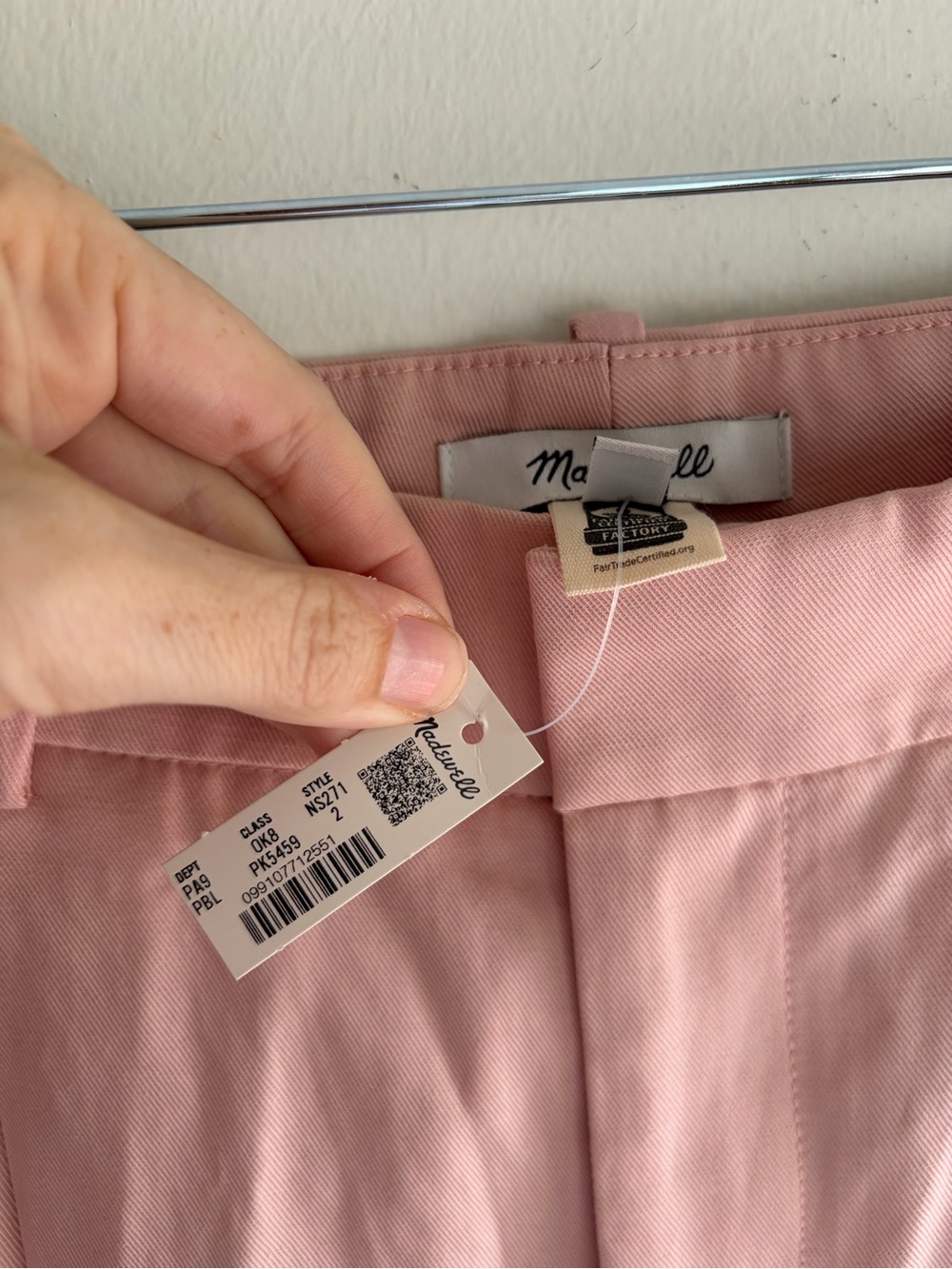 NWT! MADEWELL The Slouchy Straight Pant Pink Size 2 XS S - Picture 5 of 7
